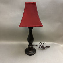 Load image into Gallery viewer, Black Lamp with Maroon Shade (24&quot;)
