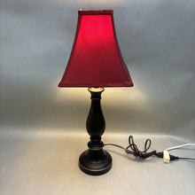 Load image into Gallery viewer, Black Lamp with Maroon Shade (24&quot;)
