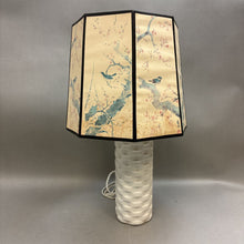 Load image into Gallery viewer, White Woven Ceramic Lamp (22&quot;)
