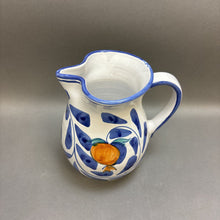 Load image into Gallery viewer, Duca Di Camastra Sicilian Oranges Italian Pottery Blue &amp; White Pitcher (8&quot;)
