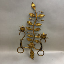 Load image into Gallery viewer, Golden Vine &amp; Leaf Candle Sconce (27x12.5x7)
