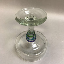 Load image into Gallery viewer, Margarita Glass Mexican Hand Blown Thick Glass Blue Green Bands On Stem
