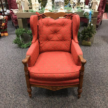 Load image into Gallery viewer, Red Palm Tree Upholstered Wing Back Arm Chair
