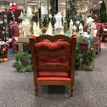 Load image into Gallery viewer, Red Palm Tree Upholstered Wing Back Arm Chair
