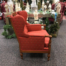 Load image into Gallery viewer, Red Palm Tree Upholstered Wing Back Arm Chair
