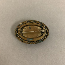 Load image into Gallery viewer, Victorian Brass Reverse Painted Ship Bubble Glass Brooch Pin (1.75&quot;)
