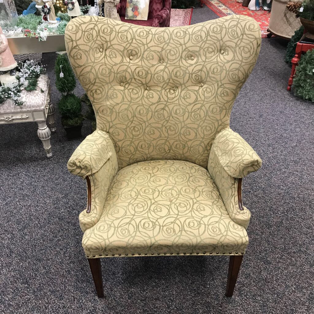 Green Wingback Chair (43x31x30)