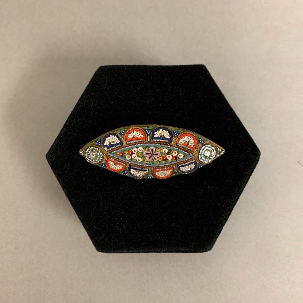 Vintage Italian Micro Mosaic Brooch Pin (2.75