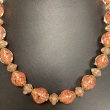 Load image into Gallery viewer, Vintage Goldstone Swirl Venetian Glass Bead Necklace (17&quot;)
