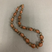 Load image into Gallery viewer, Vintage Goldstone Swirl Venetian Glass Bead Necklace (17&quot;)
