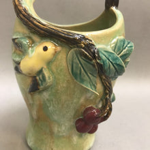 Load image into Gallery viewer, Glazed Pottery Bird Basket Handled Vase (9&quot;)
