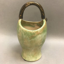 Load image into Gallery viewer, Glazed Pottery Bird Basket Handled Vase (9&quot;)
