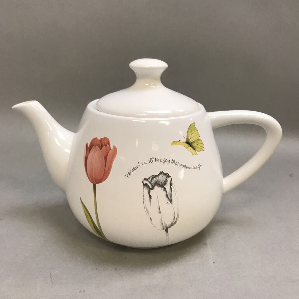 Marjolen Bastin Ceramic Tea Pot Tulips & Butterflies (8