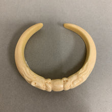 Load image into Gallery viewer, Vintage Carved Bone Double Dragon Cuff Bracelet (2.5&quot; Inside Diameter, 1&quot; Opening)
