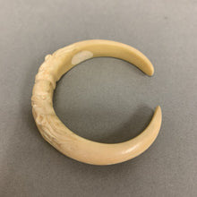 Load image into Gallery viewer, Vintage Carved Bone Double Dragon Cuff Bracelet (2.5&quot; Inside Diameter, 1&quot; Opening)
