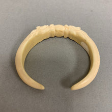 Load image into Gallery viewer, Vintage Carved Bone Double Dragon Cuff Bracelet (2.5&quot; Inside Diameter, 1&quot; Opening)
