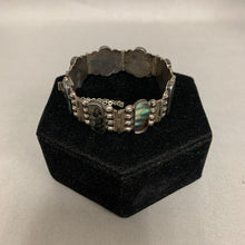 Load image into Gallery viewer, Vintage Mexican 925 Sterling Abalone Link Bracelet Signed (6.5&quot;)
