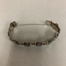 Load image into Gallery viewer, Vintage Mexican 925 Sterling Abalone Link Bracelet Signed (6.5&quot;)
