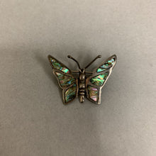 Load image into Gallery viewer, Vintage Mexican Sterling Albalone Inlay Butterfly Brooch Pin (1.25&quot;)
