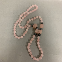 Load image into Gallery viewer, Rose Quartz Hematite Bead Knotted Strand Necklace (28&quot;)
