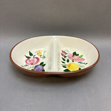 Load image into Gallery viewer, Stangl Pottery Divided Bowl - fruit &amp; Flowers (2.5x11x7.5)
