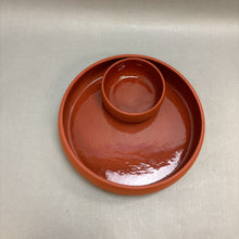 Load image into Gallery viewer, Bortner &amp; Bortner Terra Cotta Chip &amp; Dip Server (10&quot;)
