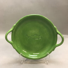 Load image into Gallery viewer, Pottery Barn Green Glazed Handled Serving Dish (9&quot;)
