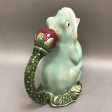 Load image into Gallery viewer, Majolica Style Frog on Lily Pad Pitcher (9.5&quot;)
