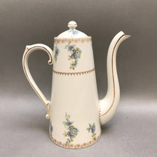 Load image into Gallery viewer, Limoges Depose Touraine France White &amp; Floral Teapot, Coffee Pot w/ 3 Cups (9&quot;) (As-Is)
