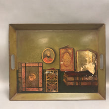 Load image into Gallery viewer, Green Metal Handeled Serving Tray (19.5&quot; x 16&quot;)
