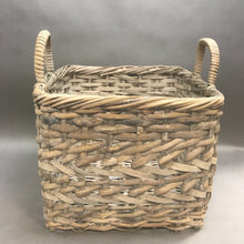 Load image into Gallery viewer, White Woven Handled Storage Basket (15&quot; x 15&quot; x 13&quot;)
