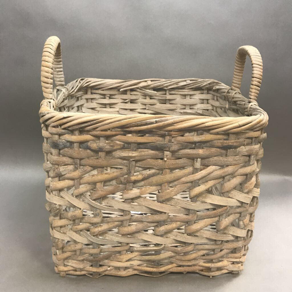 White Woven Handled Storage Basket (15