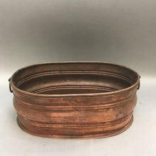 Load image into Gallery viewer, Oval Copper Handled Planter Pot (12&quot; x 7&quot; x4.5&quot;)
