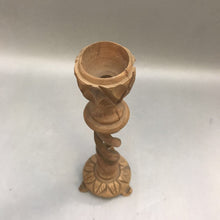 Load image into Gallery viewer, Carved Wood Candle Holder (12&quot;)
