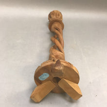 Load image into Gallery viewer, Carved Wood Candle Holder (12&quot;)
