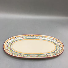 Load image into Gallery viewer, Bobby Flay Sevilla Oval Platter/Bread Tray Spanish Style, Hand Painted (16x7)
