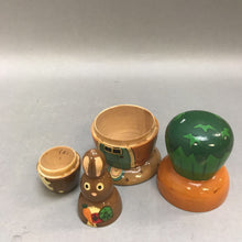 Load image into Gallery viewer, Carrot House Nesting Doll w/ Rabbit (4.25&quot;)
