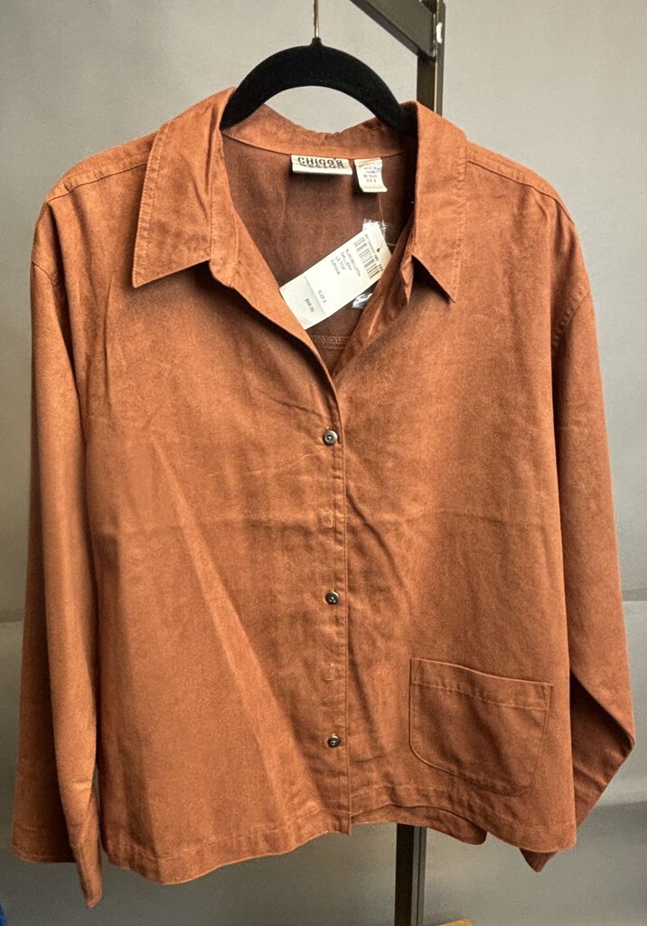 Size 3 Chico's Design NWT Sienna Suede Long Sleeve Shirt