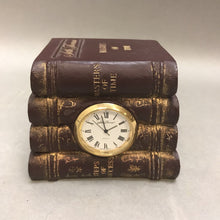 Load image into Gallery viewer, Seth Thomas Masters of Time Stack of Books Miniature Clock (3x3.5x3)
