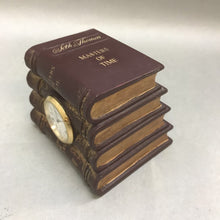 Load image into Gallery viewer, Seth Thomas Masters of Time Stack of Books Miniature Clock (3x3.5x3)
