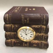 Load image into Gallery viewer, Seth Thomas Masters of Time Stack of Books Miniature Clock (3x3.5x3)
