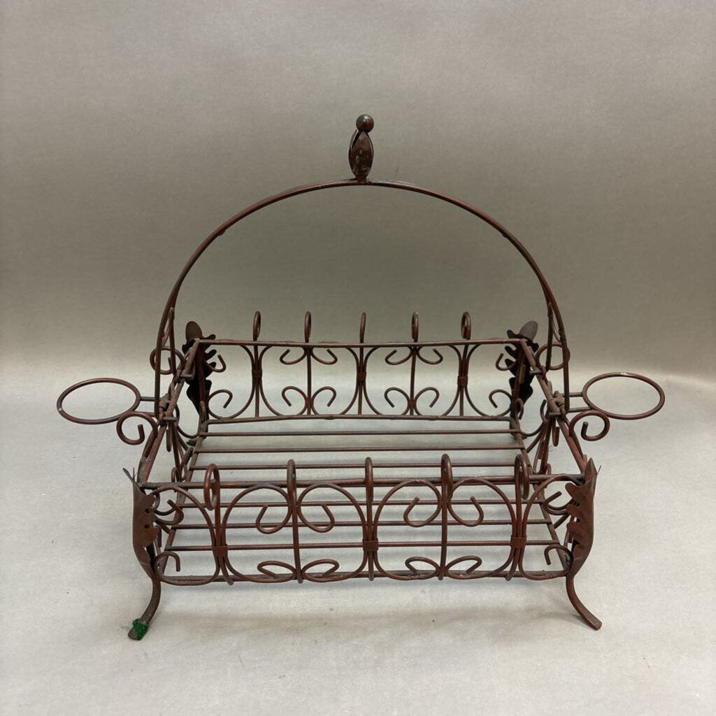 Handled Footed Metal Basket (13