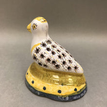 Load image into Gallery viewer, Redware Pottery Folk Art Bird Figure Incense Cover / Pomander Signed (4&quot;)
