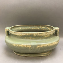 Load image into Gallery viewer, Large Green Glazed Pottery Handled Pot Oval (13&quot; x 8&quot; x 6&quot;)
