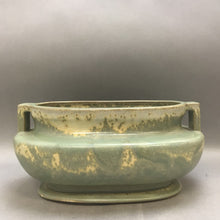 Load image into Gallery viewer, Large Green Glazed Pottery Handled Pot Oval (13&quot; x 8&quot; x 6&quot;)
