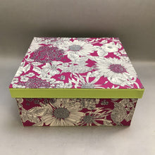 Load image into Gallery viewer, Pink &amp; Green Floral Cloth Storage Box (~6x13x13)
