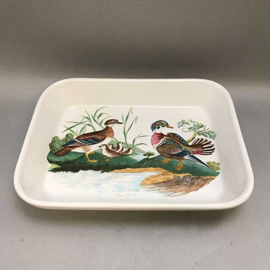 Portmeirion Birds of Britain Casserole / Lasagna Dish - Wood Duck (~12.5x9.75)