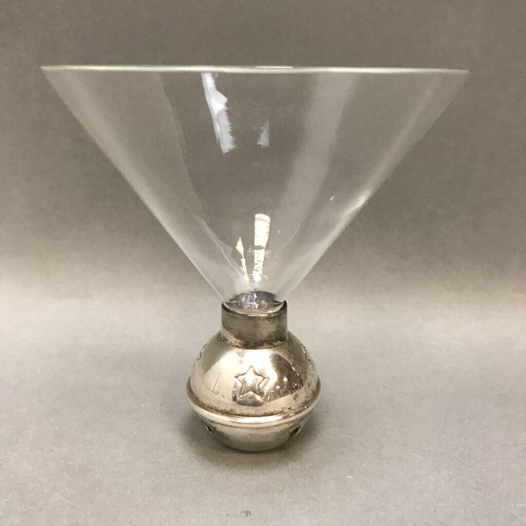 Silver Plate Bell Martini Glass (4