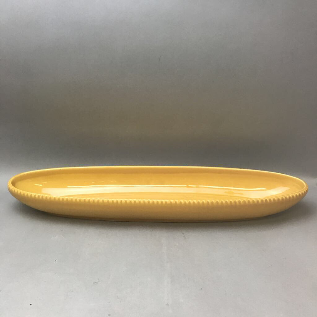 Crate & Barrel / Barbara Eigen Canoe Server, Yellow Bowl (~21