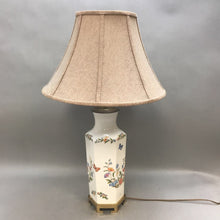 Load image into Gallery viewer, Asian White Porcelain Lamp with Flowers &amp; Butterflies (25&quot;)
